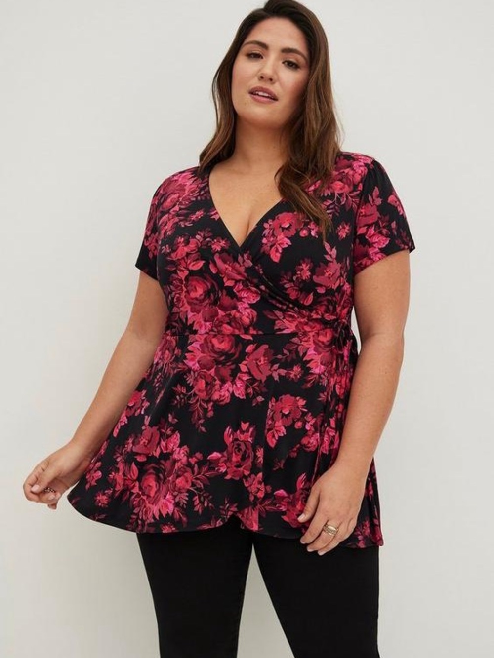 Torrid Studio Knit Surplice Wrap Top Size 1X